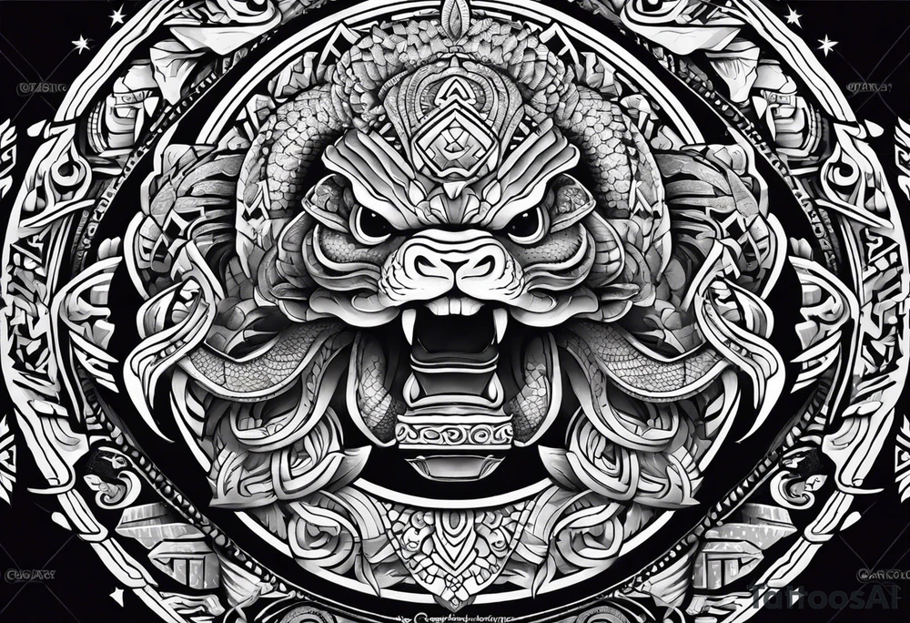 Aztec snake tattoo idea