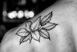 Hawaiian breadfruit tree leaves tattoo idea