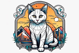 Cat with the words STRAY NATION underneath tattoo idea