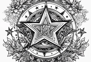 whimsical star and willow tattoo idea