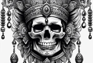 an Indian with a skull instead of a face so that he could be seen whole tattoo idea