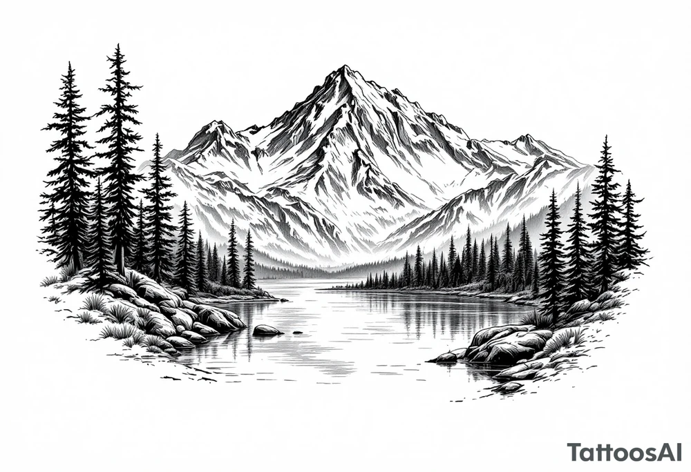 lake tahoe vertical image tattoo idea