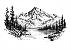 lake tahoe vertical image tattoo idea