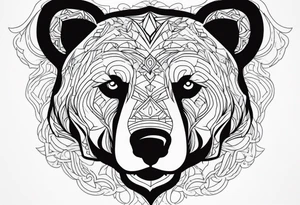 Bear face tattoo idea