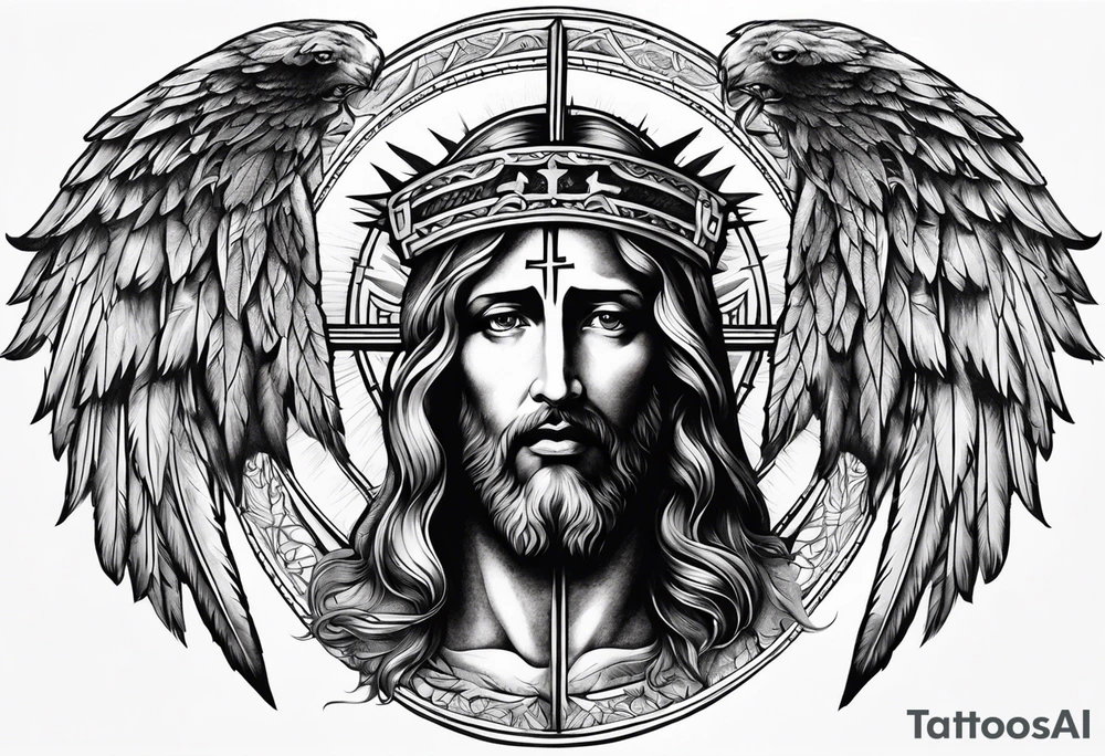 christianity cross jesus with wings around it tattoo idea christianity cross jesus with wings around it tattoo idea