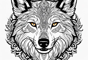 Fierce wolf side view tattoo idea