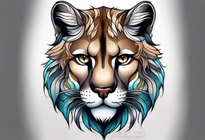 mountain lion head tattoo idea