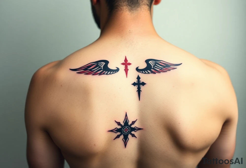 representing equilibrium or balance. color could be black and red or only black tattoo idea
