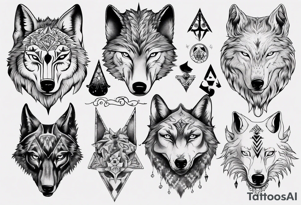 wolf head tattoo idea