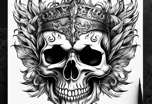 Skull flames tattoo idea