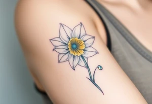 daffodil and the jonquil aquamarine stone tattoo idea