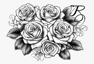 Name tattoo with Julius written on it  with roses in a cursive font tattoo idea