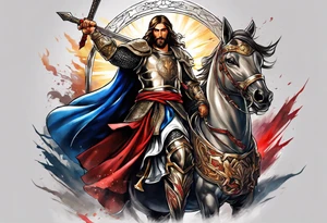 The armor of Jesus Christ fights off evil tattoo idea