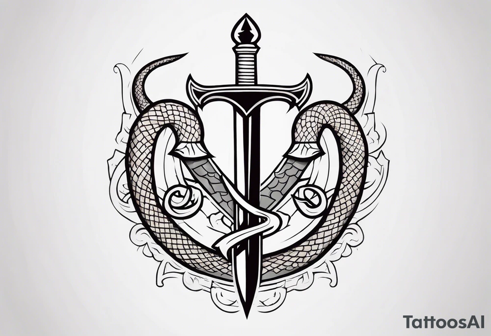 snake and dagger tattoo idea