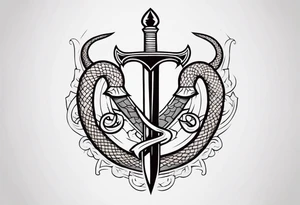 snake and dagger tattoo idea