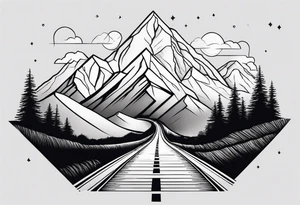 Long road to the mountains tattoo idea