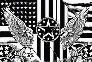 American flag and U.S. Air Force tattoo idea