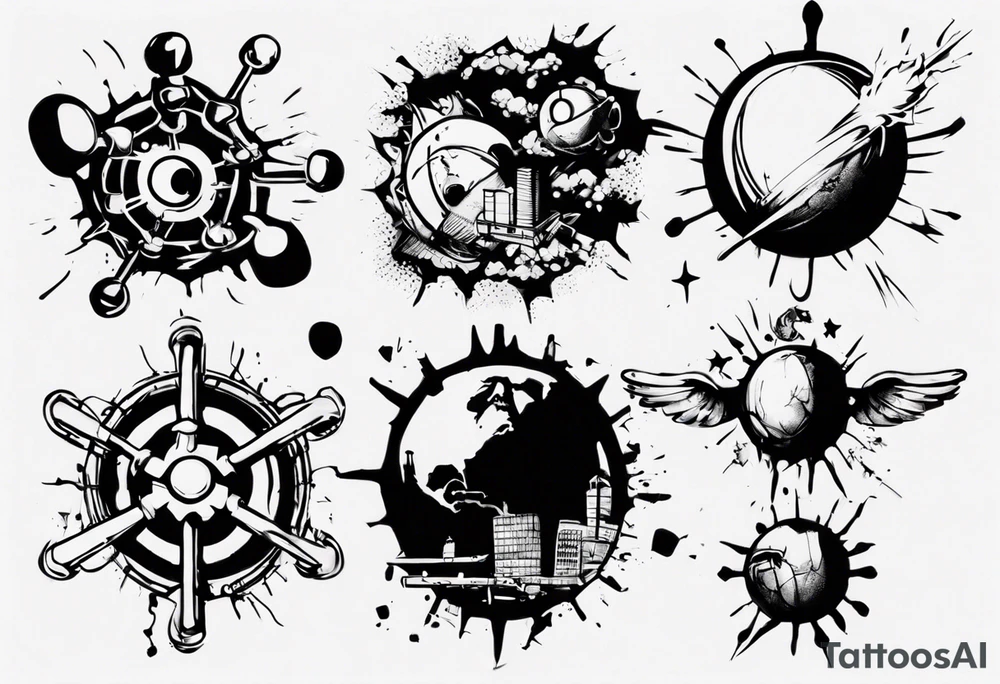 - Christopher Nolan movie
- bomb
- atoms splitting
- beauty
- life at a small scale
- banksy tattoo idea
