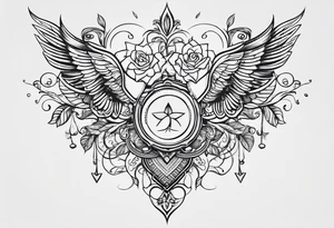 Simple matching symbols couples love trust commitment tattoo idea