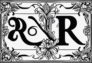 Scrabble tile with the letter R and number 14 tattoo idea