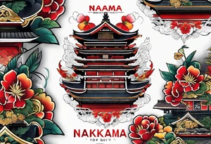 The name Nakama painted vertically, in Shôdo style writing. tattoo idea