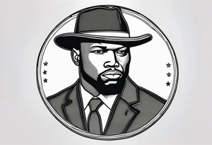 non rapper fifty cent us currency coin tattoo idea
