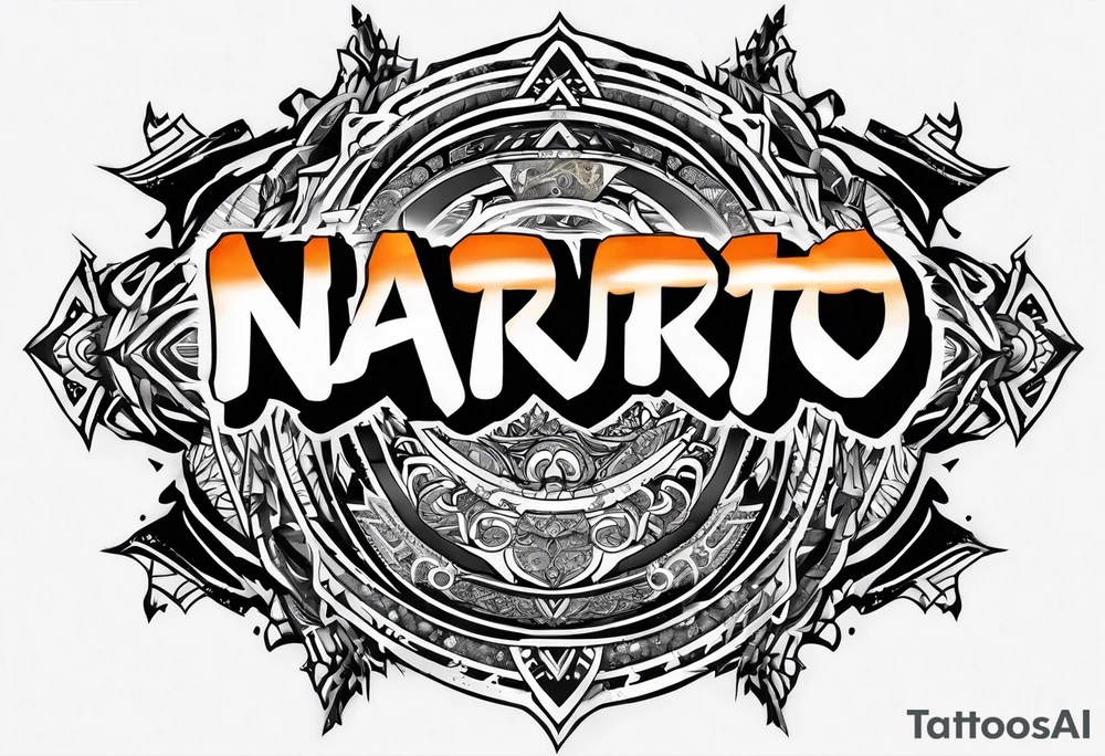 A naruto headband with the letters AR in the middle tattoo idea