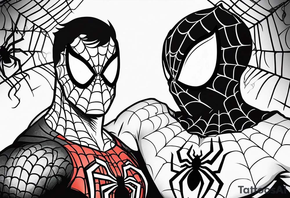 Couple tattoo with Venom and Spider-man tattoo idea