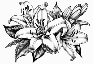 Floral sleeve lily’s tattoo idea