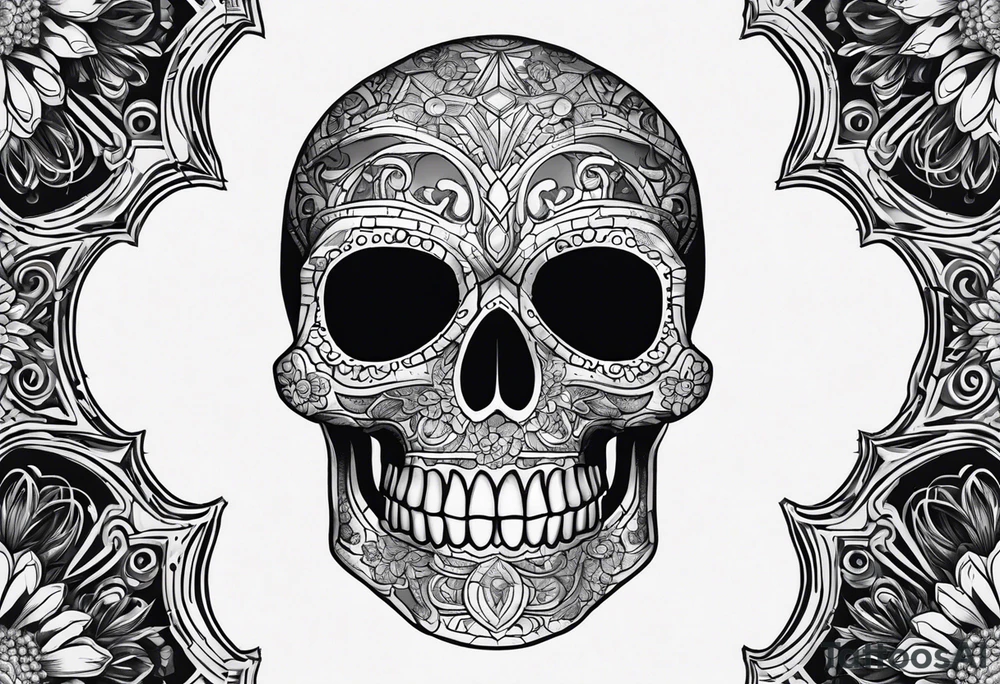 small dark skull with bullet hole eyes tattoo idea