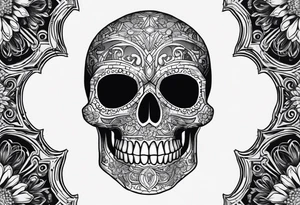 small dark skull with bullet hole eyes tattoo idea