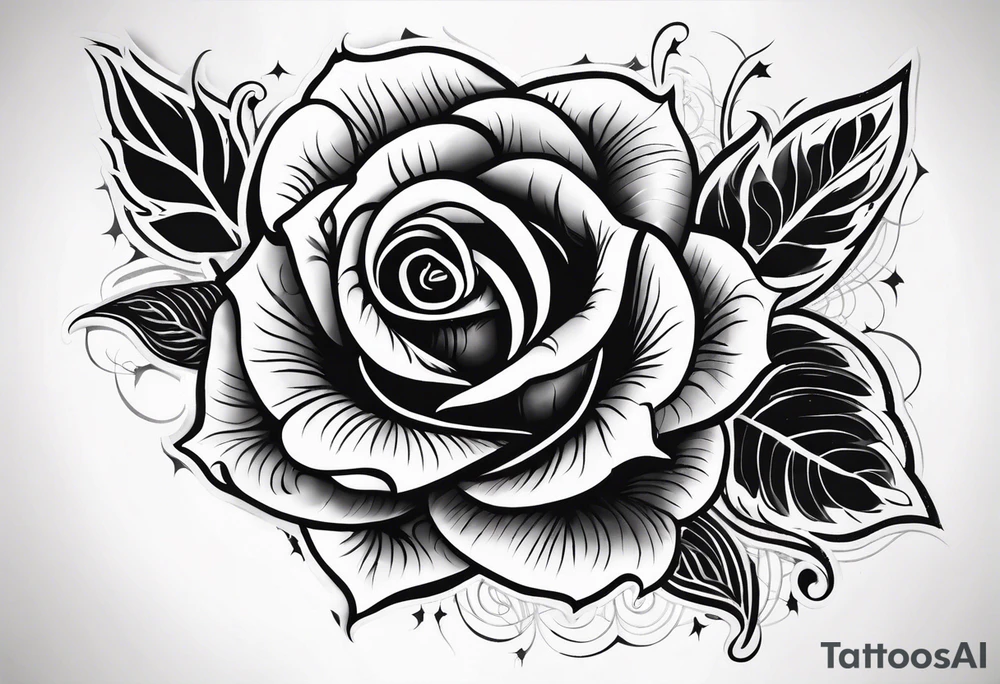 Black rose burning tattoo idea