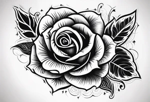 Black rose burning tattoo idea