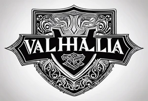 Valhalla  steps shield sword tattoo idea