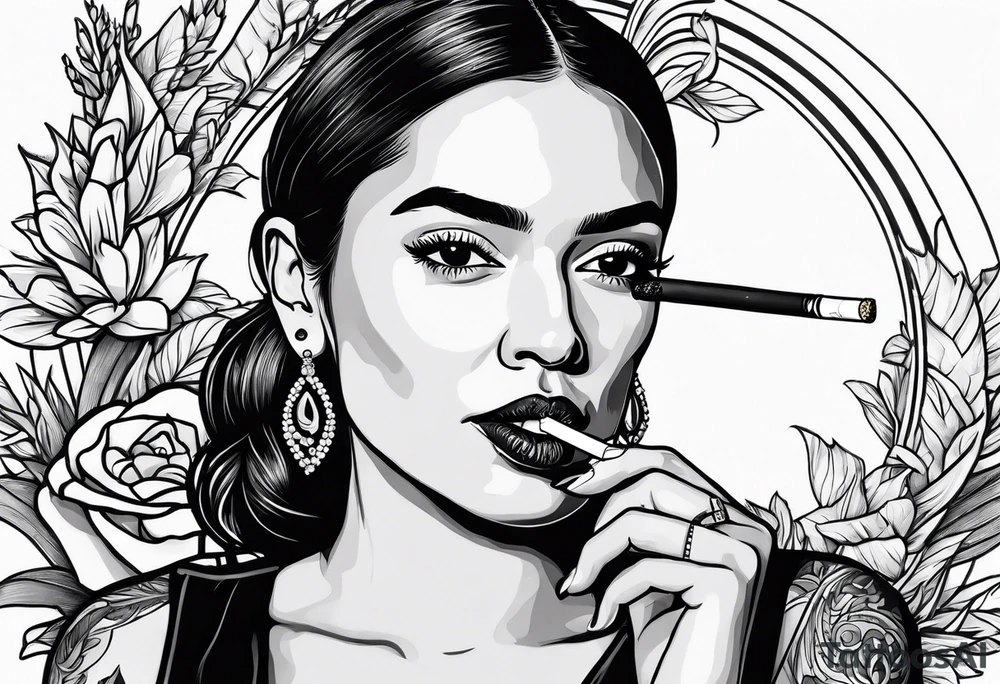 Alexandria Ocasio-Cortez smoking cigarette tattoo idea