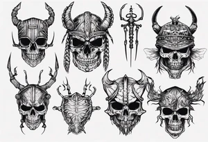 i want a tattoo of a bug viking skeleton head tattoo idea
