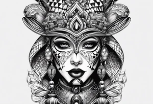 a classic arlequin engraving simple tattoo idea