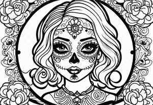 muertos style girls tattoo idea