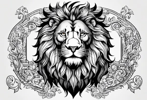 Old Russian prison style lion tattoo idea