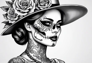 lady skeleton tattoo idea