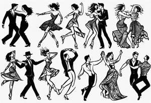 Couple dancing tattoo idea