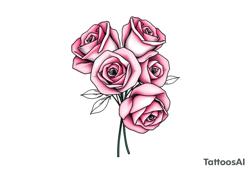 bouquet of roses tattoo idea