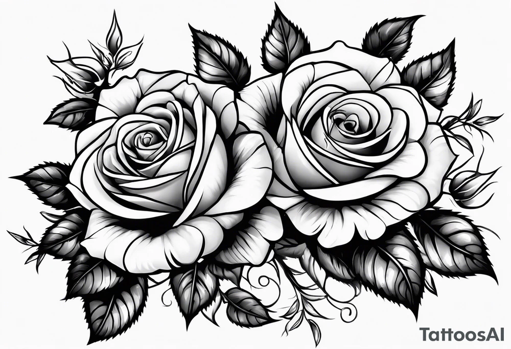 Roses with thorns wrapped around a cross tattoo idea