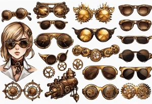 Steampunk
Anime
Gold
Brown
Sunglasses tattoo idea