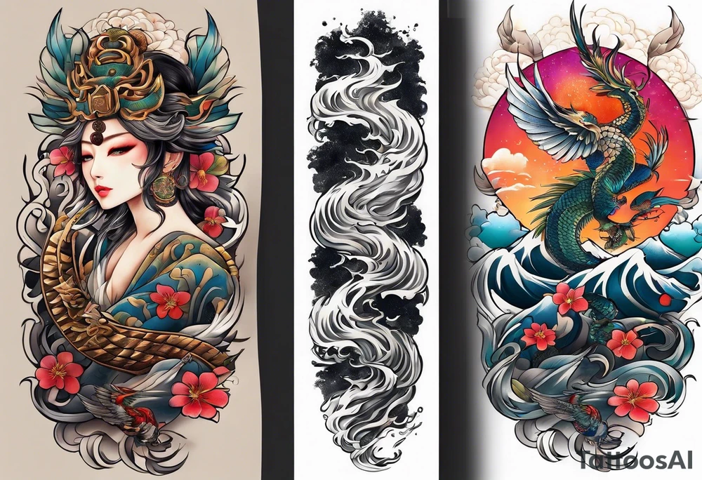 Japanese spine tattoo idea