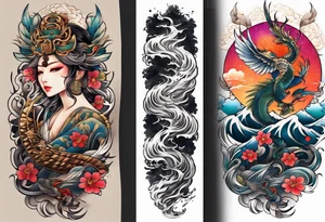 Japanese spine tattoo idea