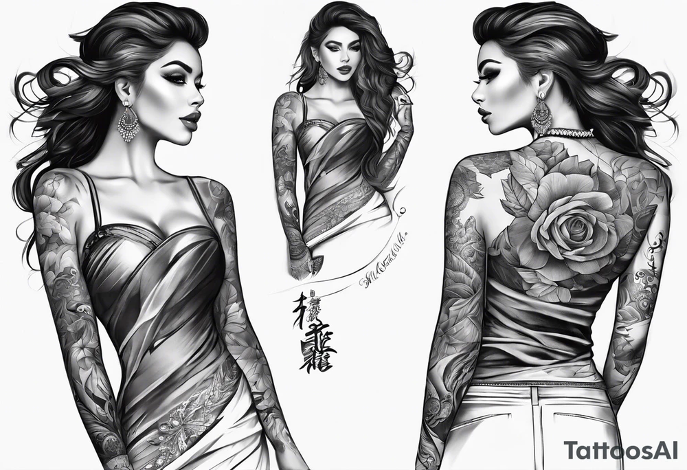 full sleeve sketch tattoo idea