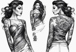 full sleeve sketch tattoo idea