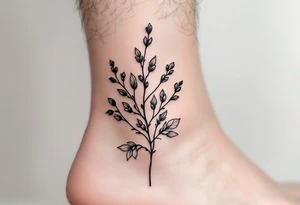 design very minimal Spring tatoo vertically for ankle. very minimal tattoo idea