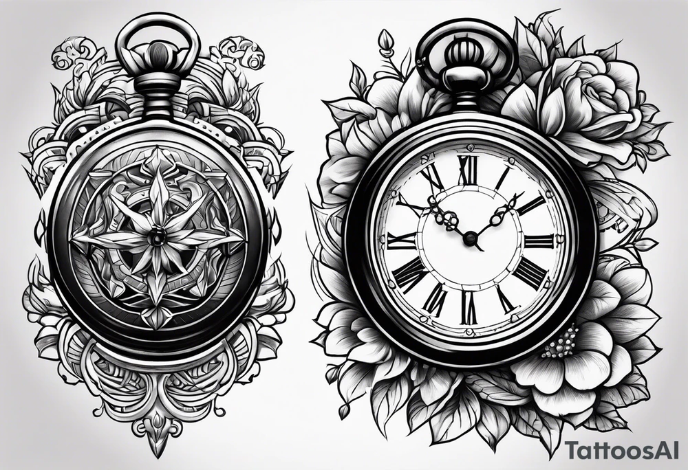 Pocket watch tattoo idea